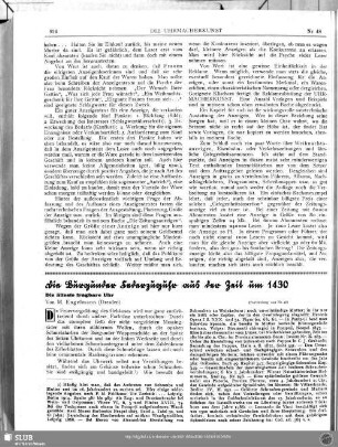 Die Burgunder Federzuguhr aus der Zeit um 1430 (Fortsetzung aus Nr. 46) : Die älteste tragbare Uhr