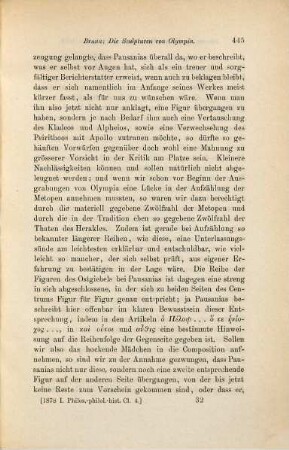 Die Sculpturen von Olympia : von H. Brunn. 2