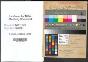 Entnazifizierung Louise Lotte Funck , geb. 09.05.1874 (Lehrerin)