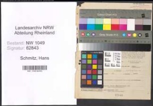 Entnazifizierung Hans Schmitz , geb. 24.02.1893 (Lehrer)