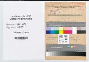 Entnazifizierung Maria Anders, geb. 01.11.1918 ()
