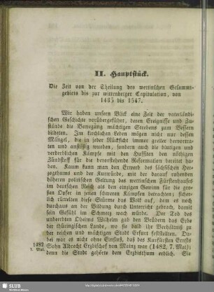 II. Hauptstück. die Zeit von der Theilung des wettinschen Gesammtgebiets bis zur wittenberger Capitulation, von 1485 bis 1547