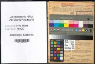 Entnazifizierung Matthias Schillings , geb. 29.04.1907 (Assessor)