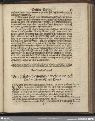 Das Vierdte Capitel. Von gründlich erwiesener Bedeutung deß jüngst-erschienenen Comet-Sterns