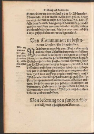 Von bekerung von sunden/ warer buß/ und Christlichem Bannen.