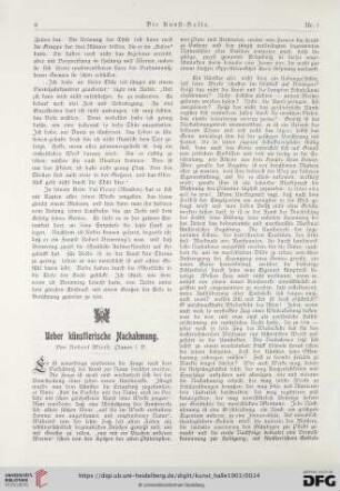 8: Ueber künstlerische Nachahmung