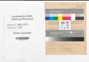 Entnazifizierung Guenther Derbe , geb. 17.05.1900 (Landgerichtsrat)
