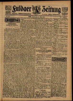 Zweite Ausgabe vom Freitag, den 29. Mai 1903.