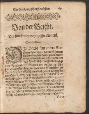 Von der Beicht. Der fünffundzweyntzigste Articul.