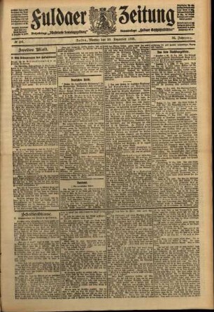 Zweite Ausgabe vom Montag, den 20. Dezember 1909.