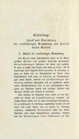 Einleitung: Zweck und Einrichtung der dreibändigen Sammlung und speciell dieses Bandes