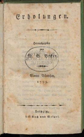 Viertes Bändchen, 1799.
