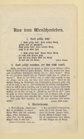 Aus dem Menschenleben