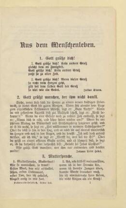 Aus dem Menschenleben