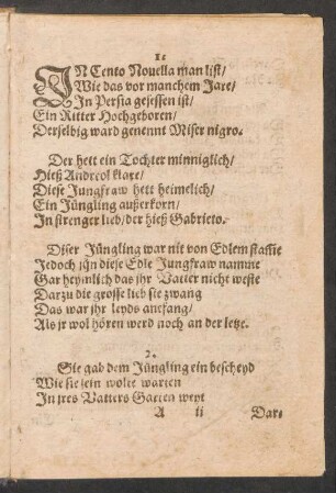 JN Cento Nouella man list/ || Wie das vor manchem Jare/ ||