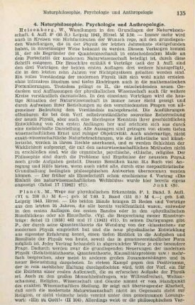 135-140 Naturphilosophie. Psychologie und Anthropologie
