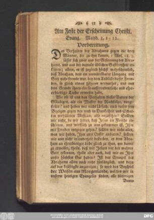 Am Feste der Erscheinung Christi. Evang. Matth. 3, 1 - 12.