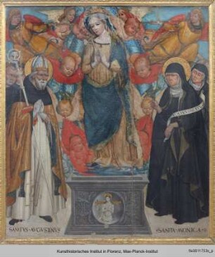 Himmelfahrt und Krönung Mariens mit Heiligen Augustinus und Monica