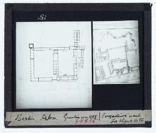 Berlin, Schloss : Grundriss und perspektivische Zeichnung