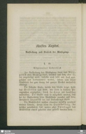 Fünftes Kapitel. Aufstellung und Betrieb der Mahlgänge
