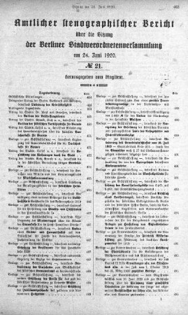 No. 21, 24. Juni 1920
