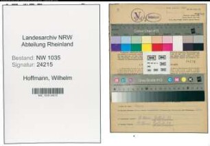 Entnazifizierung Wilhelm Hoffmann , geb. 04.03.1901 (Bergmann)
