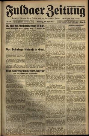 Erste Ausgabe vom Samstag, den 16. April 1932.
