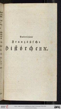 Sammlung auserlesener Französischer Histörchen
