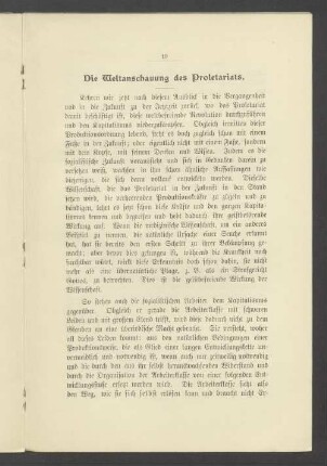 Die Weltanschauung des Proletariats