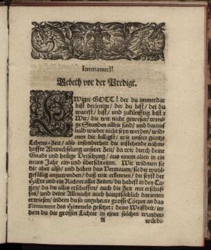 Immanuel! Gebeth vor der Predigt.