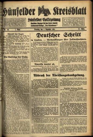 Erste Ausgabe vom Dienstag, den 01. Dezember 1931.