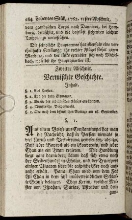 Zweiter Abschnit. Vermischte Geschichte.