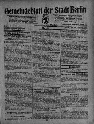 1923,41: Nr. 41, 14. Oktober 1923