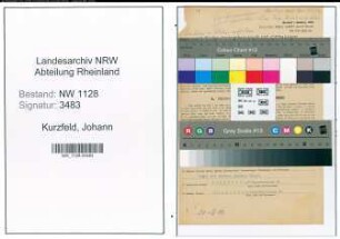 Entnazifizierung Johann Kurzfeld , geb. 02.11.1898 (Polizist)