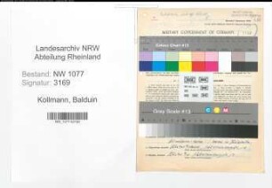 Entnazifizierung Balduin Kollmann , geb. 21.06.1907 (Polizist)