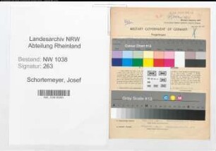 Entnazifizierung Josef Schortemeyer , geb. 09.08.1899 (Beamter)