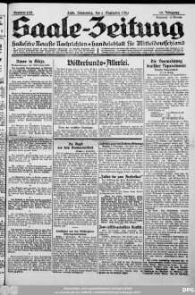 Saale-Zeitung : allgemeine Zeitung für Mitteldeutschland ; Hallesche neueste Nachrichten