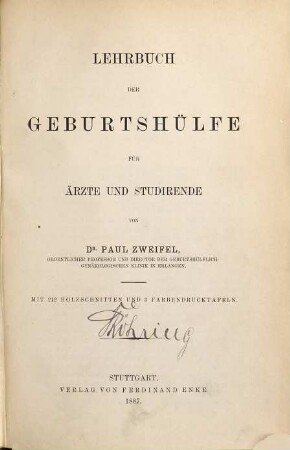Lehrbuch der Geburtshülfe für Ärzte und Studirende