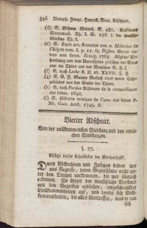 Vierter Abschnitt. Von der vollkommensten Substanz und den endlichen Substanzen