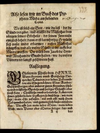 Außlegung. [Einleitung.]