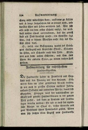 Aufmunterung für rechtschaffene Handwerksgesellen.
