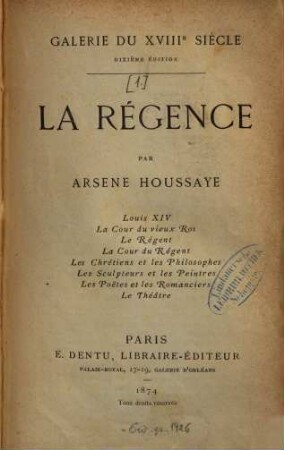 Galerie du XVIIIe siècle : Par Arsène Houssaye, 1