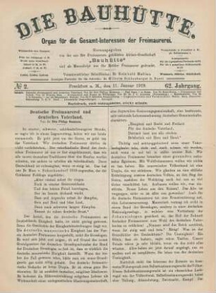 No 2. Frankfurt a. M., den 11. Januar 1919. 62. Jahrgang.