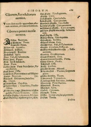 Ciborum primae mensae nomina.