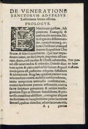 De Veneratione Sanctorum Adversus Lutheranos brevis assertio.