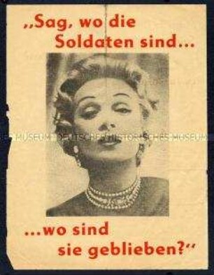 Flugblatt gegen den Einsatz von Kriegsverbrechern in wichtigen Positionen von Staat und Wirtschaft und gegen atomare Aufrüstung