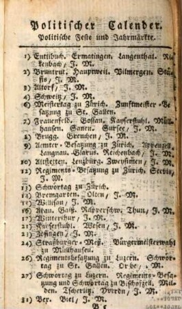 Helvetischer Calender. 1795