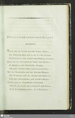 Zweiundzwanzigster Gesang