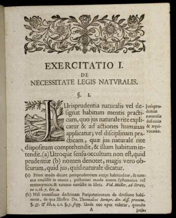 Exercitatio I. De Necessitate Legis Naturalis.