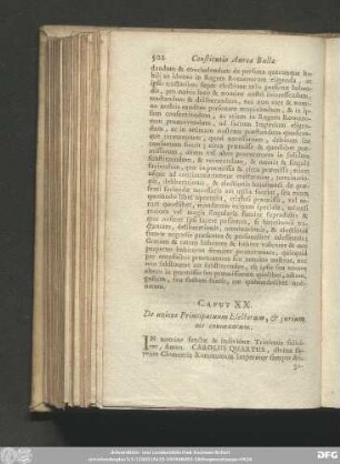 Caput XX. De unione Principatuum Electorum, & iurium eis connexorum.
